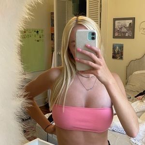 ZAFUL pink bandeau bikini top💓